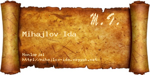 Mihajlov Ida névjegykártya